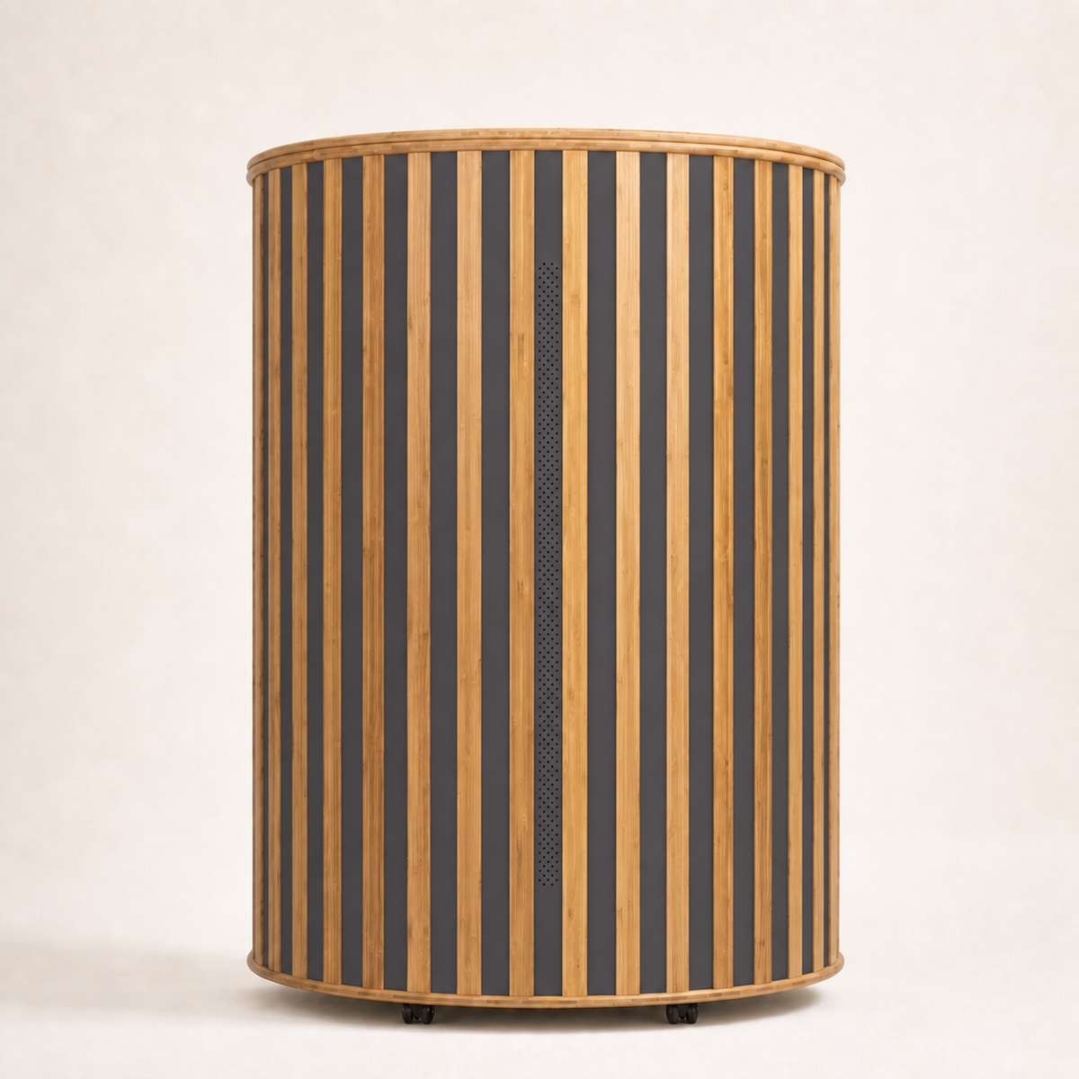 Helsi One Sauna Dome in Charcoal, standing upright