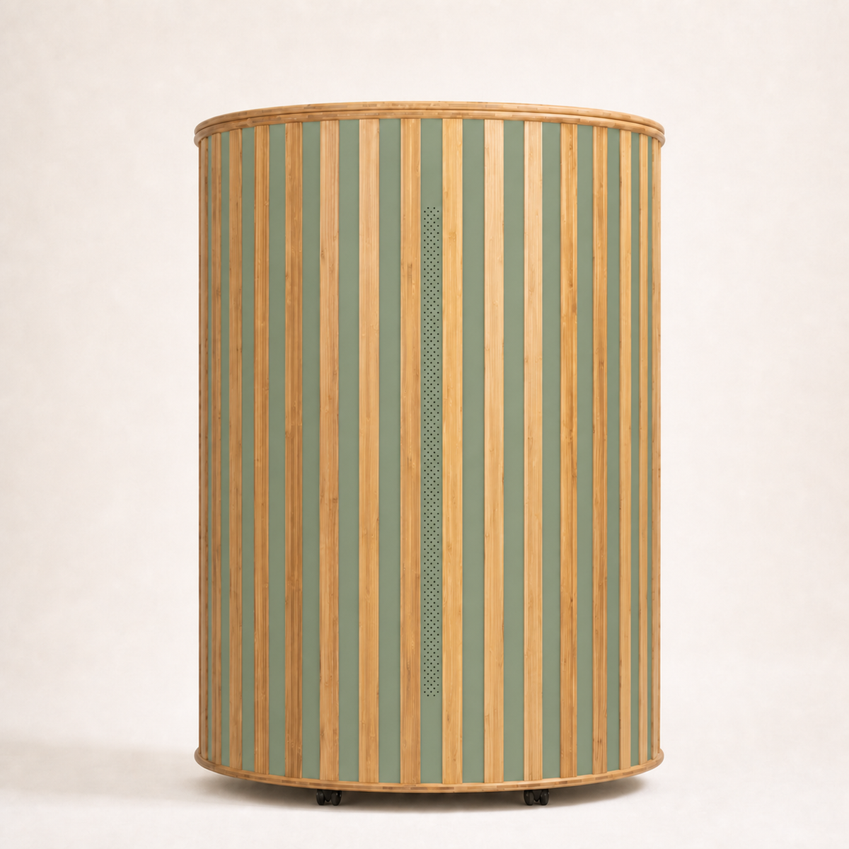 Helsi One Sauna Dome in Sage, standing upright