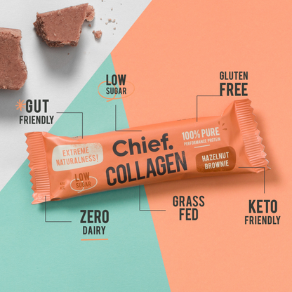 Chief Collagen Hazelnut Brownie Bars (12 pack)