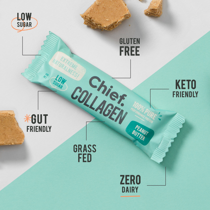 Chief Collagen Peanut Butter Bars (12 pack)