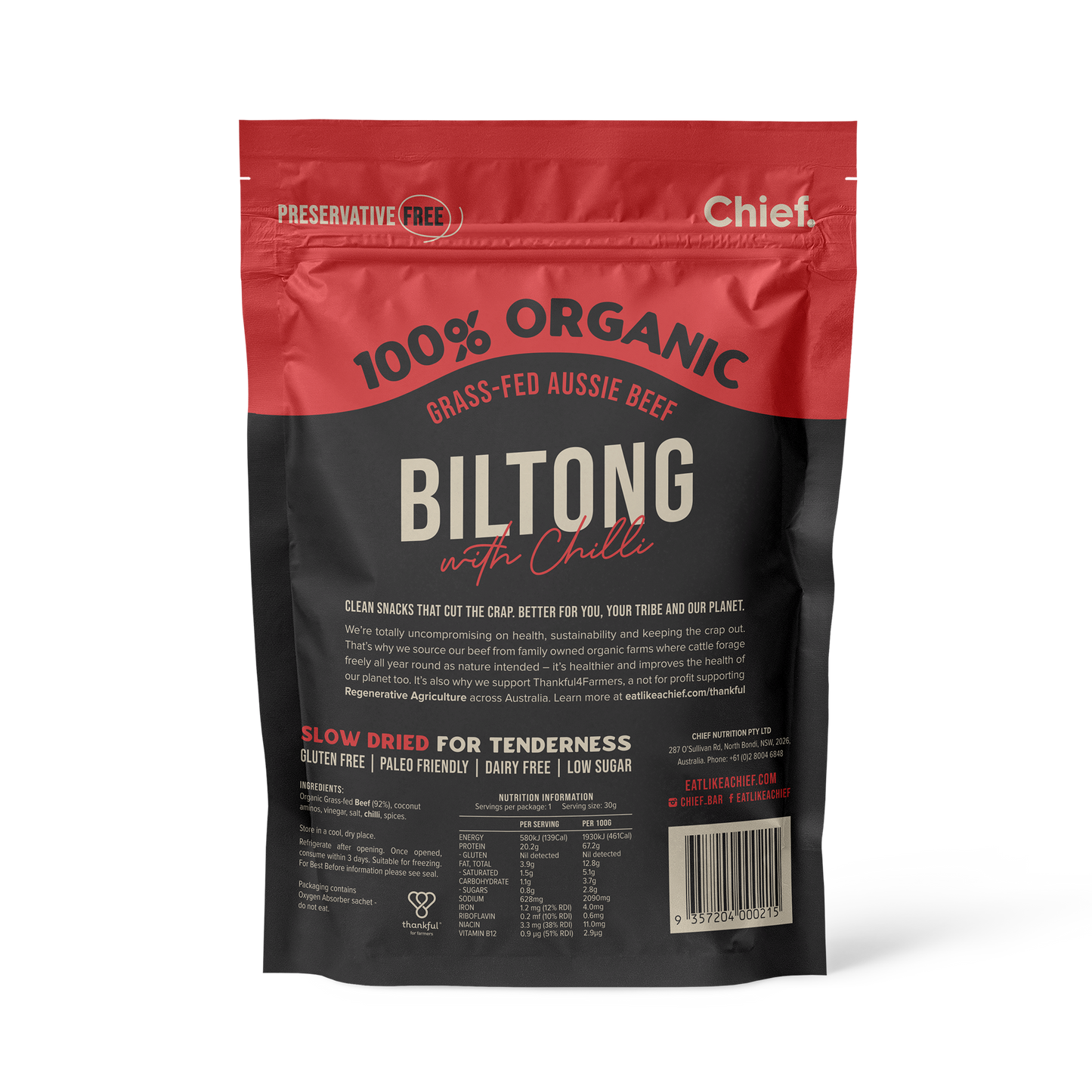 Chief Biltong Sampler (3 x 30g bags)