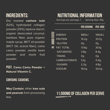 Chief Collagen Cashew Shortbread Bars (12 pack)