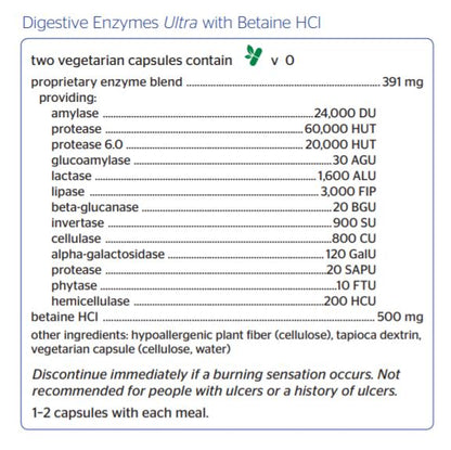 Pure Encapsulations Digestive Enzymes Ultra with Betaine HCl