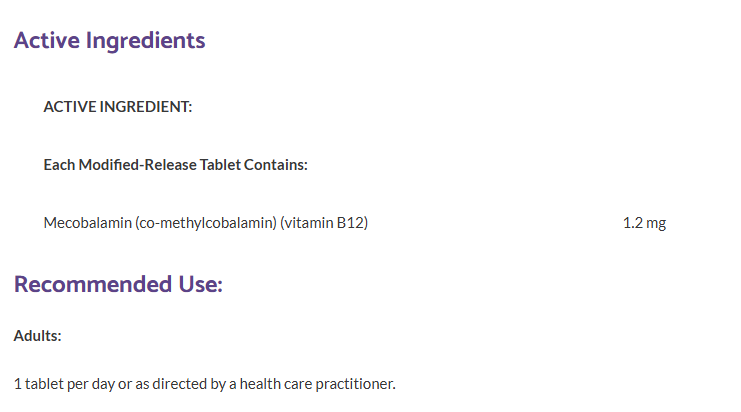 Bioclinic Naturals Opti B12 1200mcg 60's