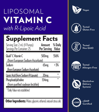 Quicksilver Scientific Liposomal Vitamin C with R-Lipoic Acid (COLD)