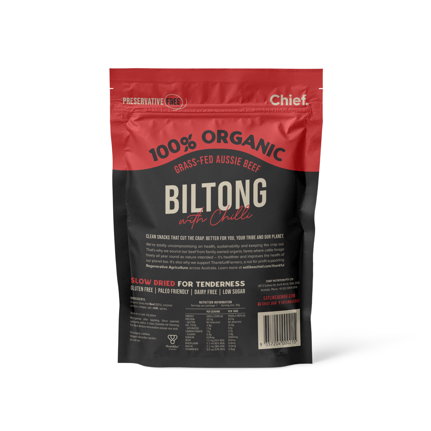 Chief Beef and Chilli Biltong (12 pack)