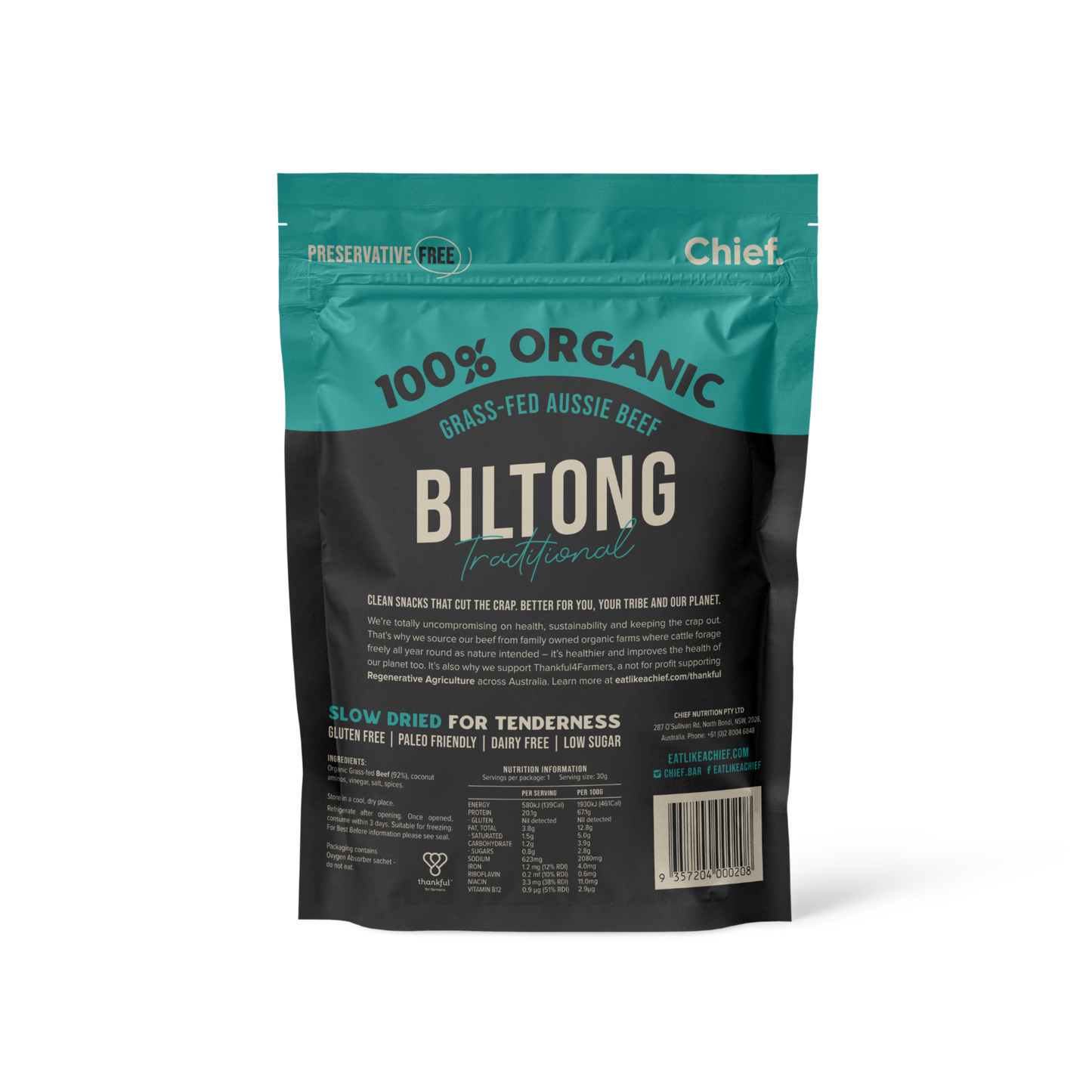 Chief Traditional Beef Biltong (12 pack)