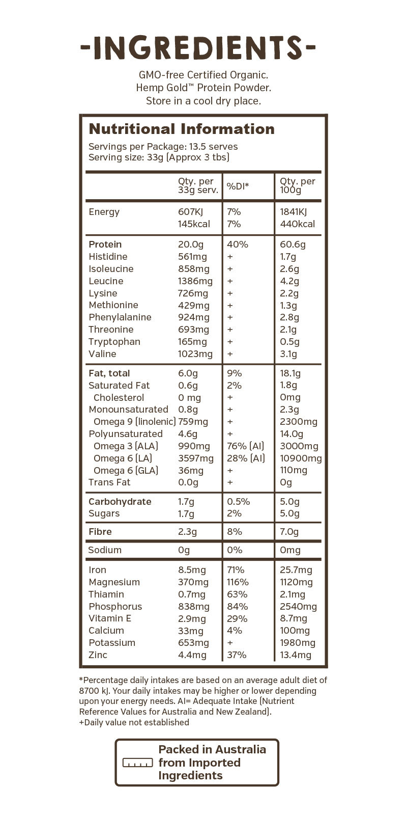 Organic Hemp Gold Protein 900g