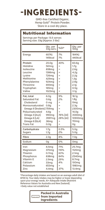 Organic Hemp Gold Protein 900g