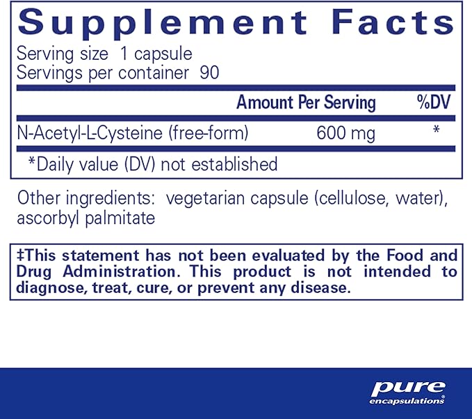 Pure Encapsulations NAC 600mg 90 capsules